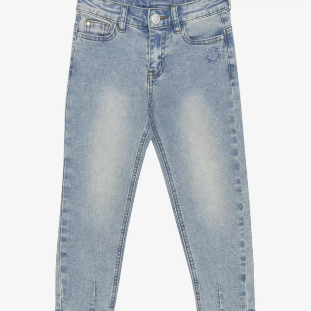 Jeans mom fit poches coeur fille