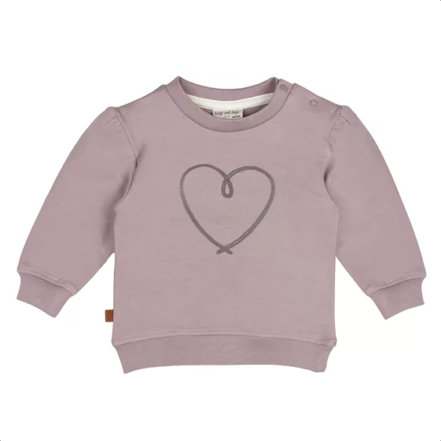 Sweat mauve bébé fille "Follow  your heart"