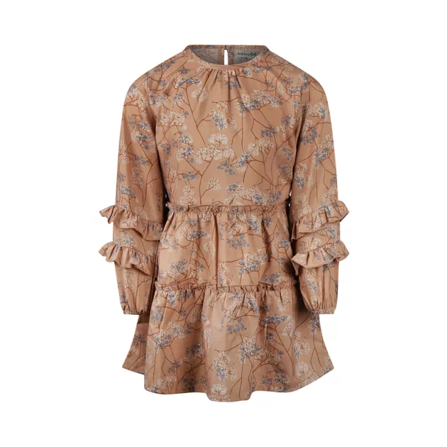 Robe caramel imprimé fleuri  fille