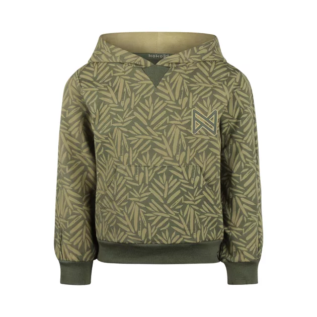 Sweat capuche" feuillage" garçon