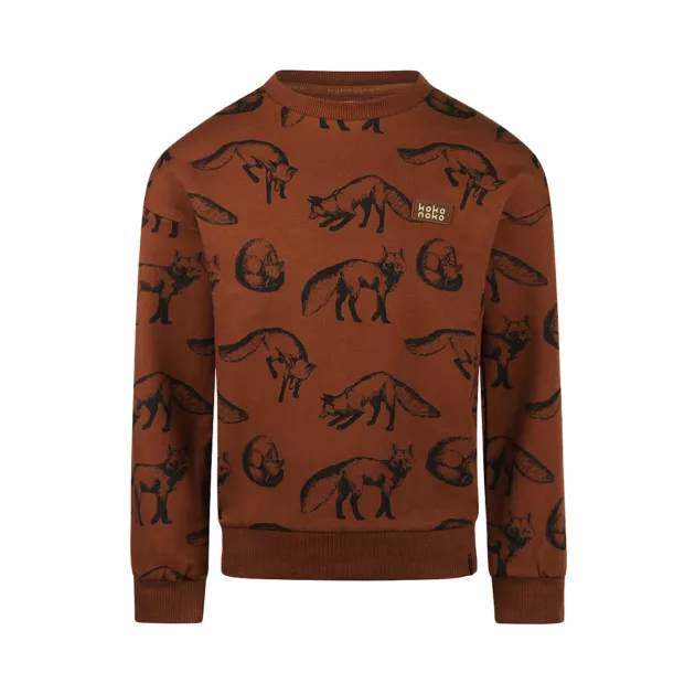 Sweat "loups"chocolat garçon
