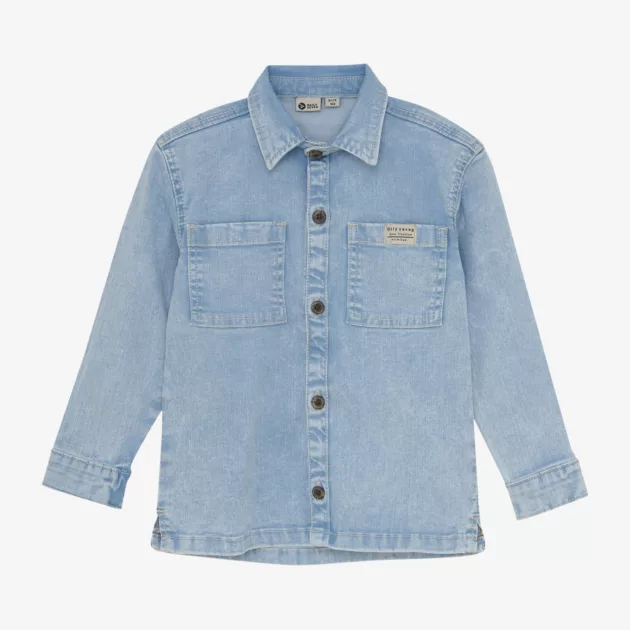 Chemise en jeans motif sportif garçon