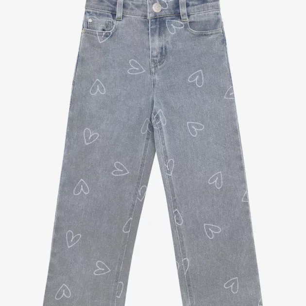 Jeans coupe large coeur fille