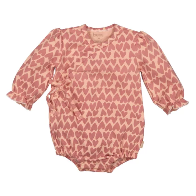 Body blouse motif coeurs bébé fille