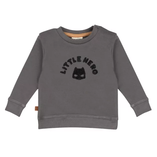 Sweat gris "petit héros" bébé garçon