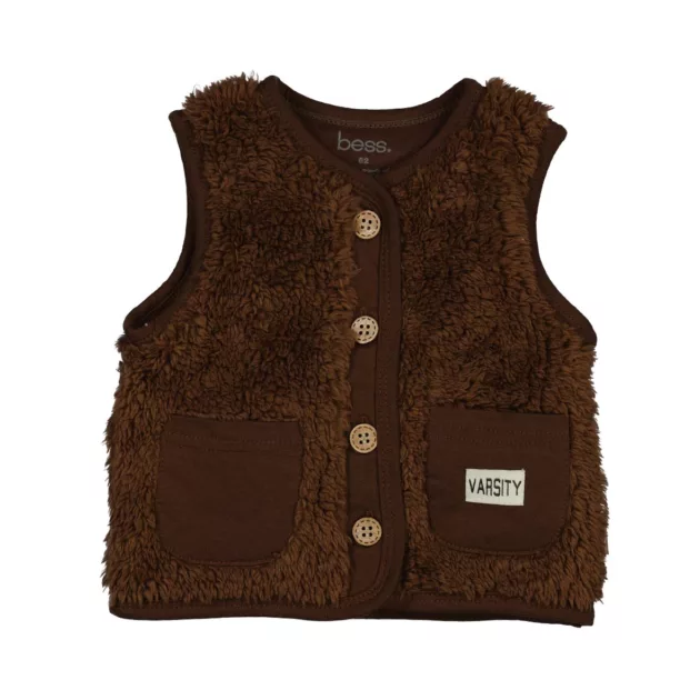 Gilet teddy sans manches "chocolat" unisexe